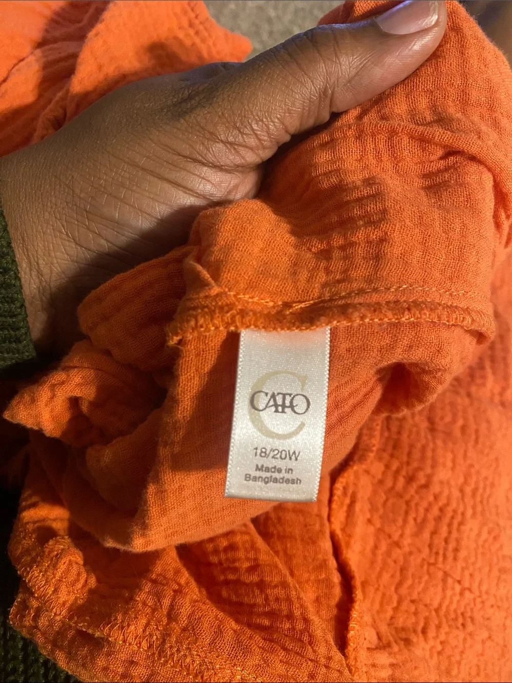 Cato Orange Strapless Gauzy Wide Leg Jumpsuit w/ Waist Tie Size 18/20W - Picture 6 of 7